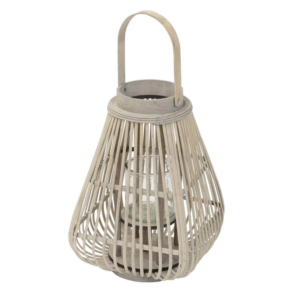 ECD-Germany BAMBUSOVÁ LAMPION V: 50 cm, dřevěná barva, styl boho