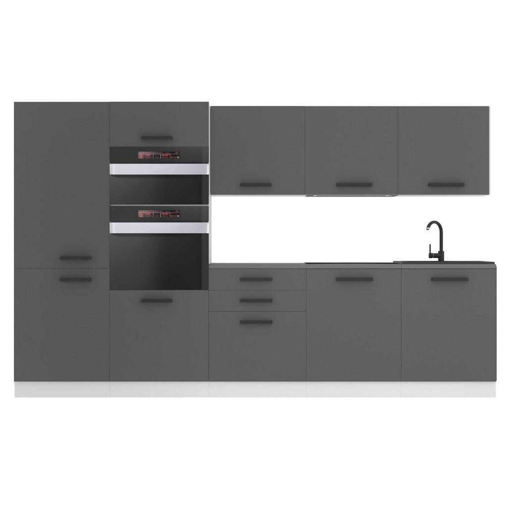 B BELINI GROUP KUCHYŇSKÁ LINKA Grace 300 cm, s pracovními deskami, Stříbrná matná