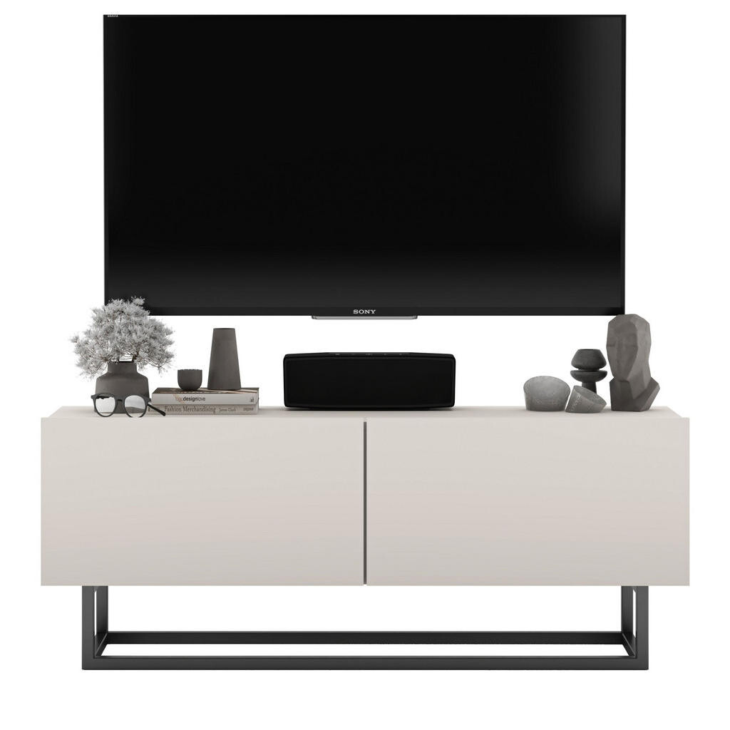 Meble Lindner TV stolek Enjoy Kašmír mat 120 cm s kovovým rámem