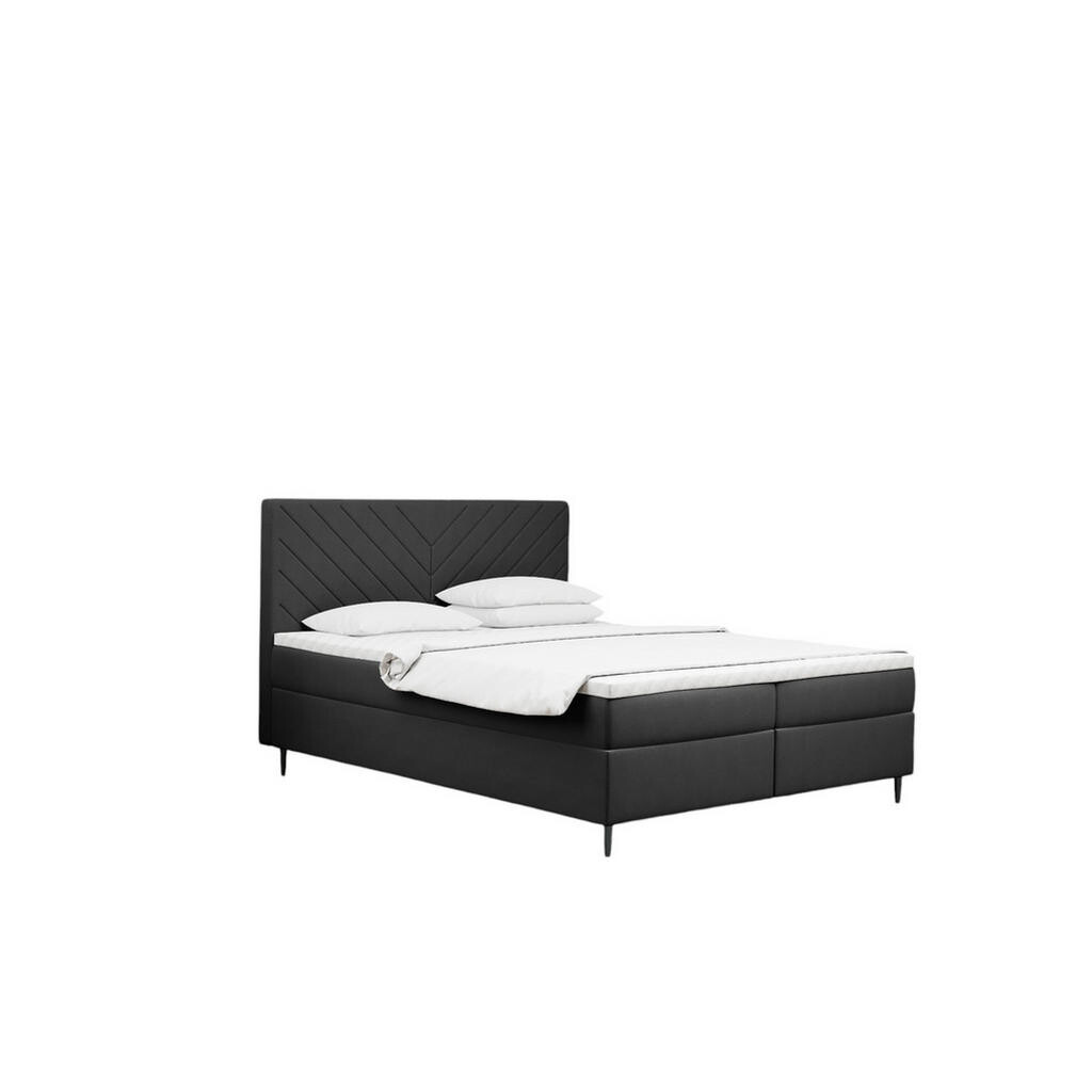 Kaiser Möbel KONTINENTÁLNÍ POSTEL s úložným prostorem, matrací a topperem RUGIA tkanina Velvet Tmavě šedá 180x200 cm H2-Pocket