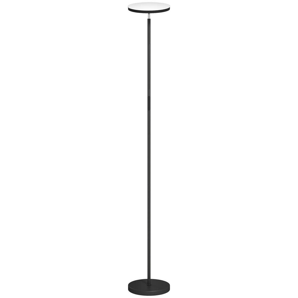 HOMCOM OCELOVÁ stojací lampa, černá