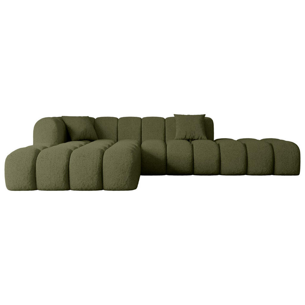 ALTDECOR ROHOVÁ SEDACÍ SOUPRAVA s otomanou vlevo OLEA-L2 – 289 × 176 × 71 cm, zelená