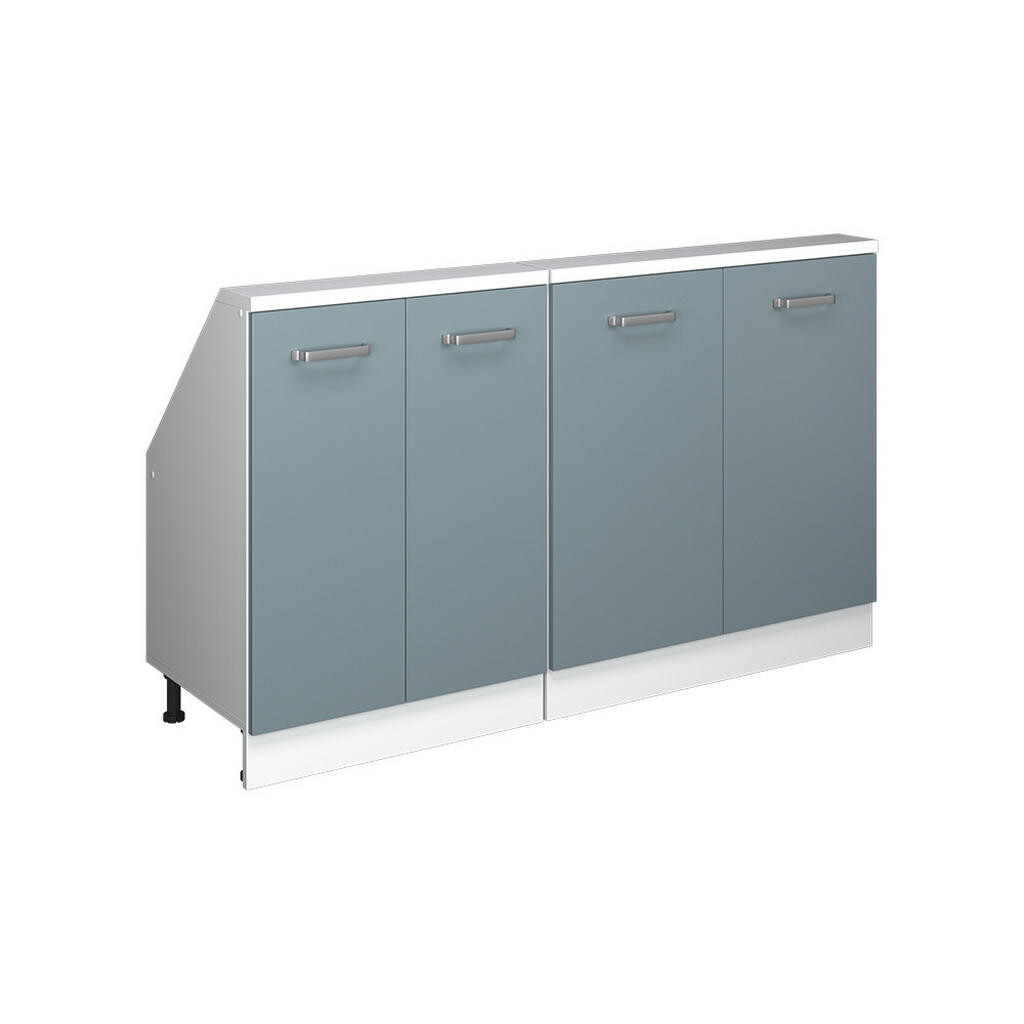 Vicco KUCHYŇSKÁ SKŘÍŇKA POD ŠIKMOU STŘECHU R-Line Modrošedá 140 cm Sada 2 kusů