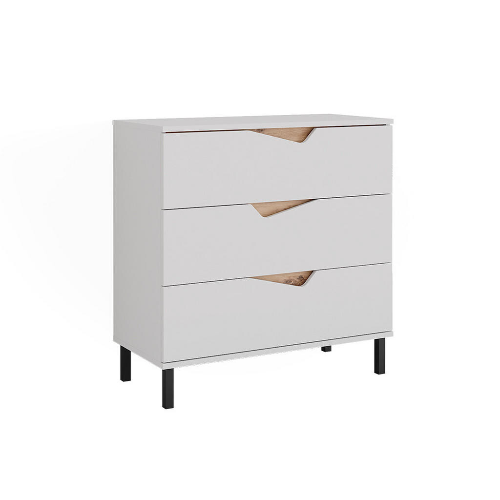 Vicco KREDENC Marelle Bílá/Artisan 80 x 81.2 cm se 3 zásuvkami
