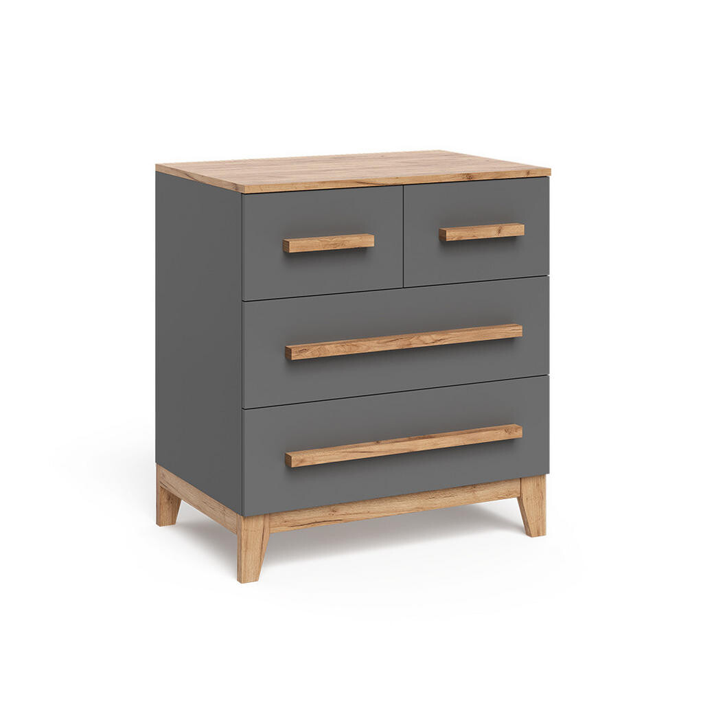 VitaliSpa KREDENC Malia Grey/Artisan 80 x 88 cm se 4 zásuvkami
