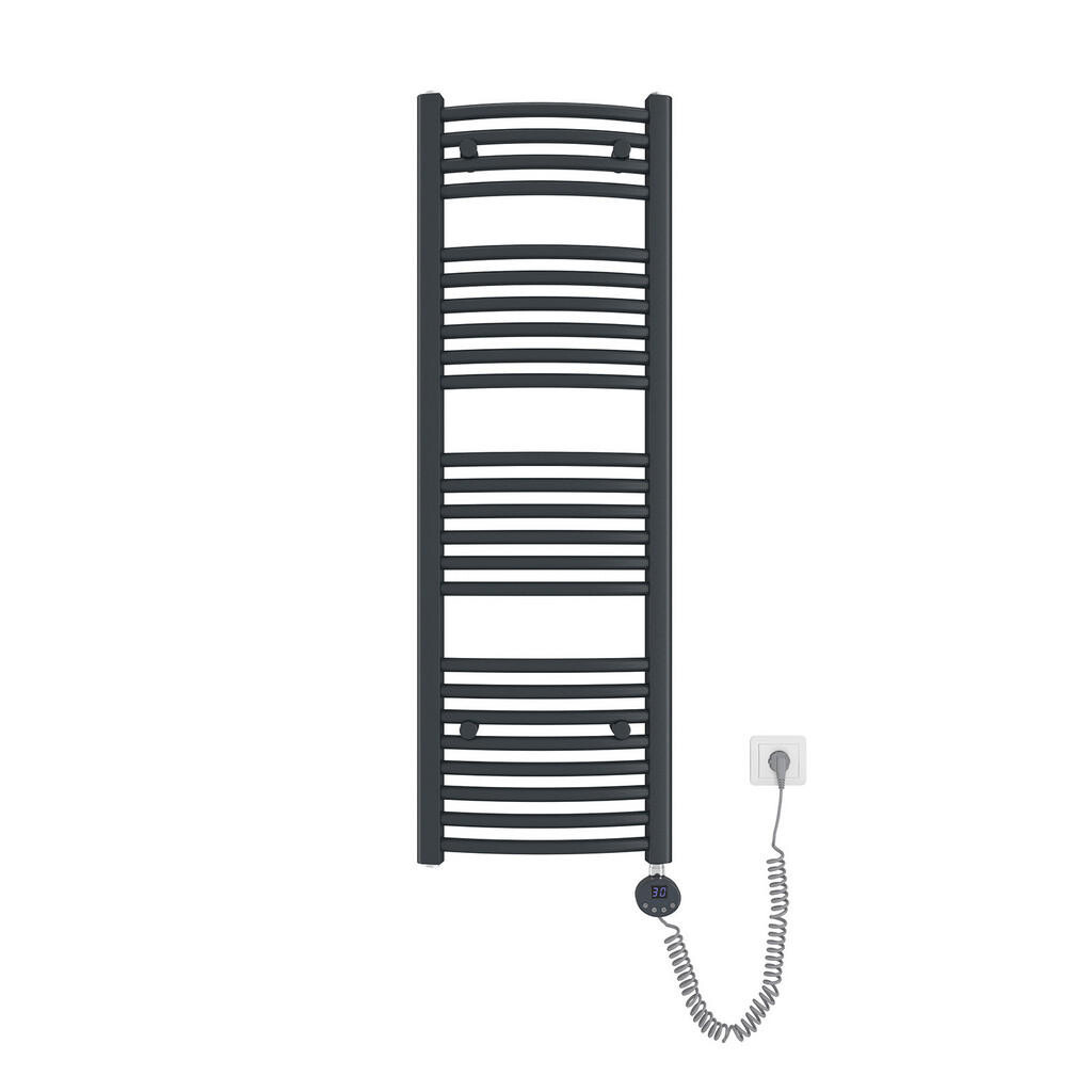 EMKE RADIÁTOR Elektrický zakřivený na ručníky, antracit, 120/40 cm