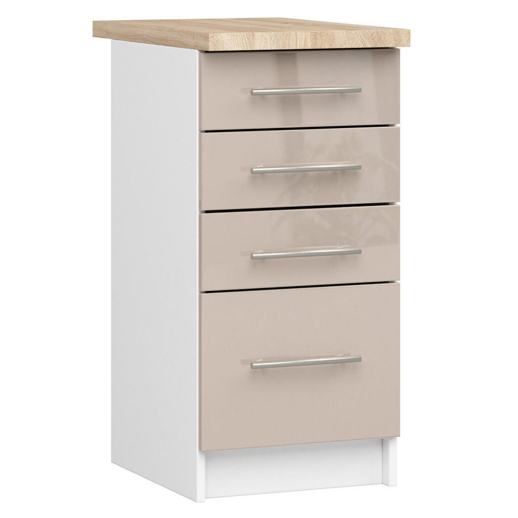 RAUMHIRSCH FURNITURE SPODNÍ SKŘÍŇ Bílá, Cappuccino lesklá 85/40/46
