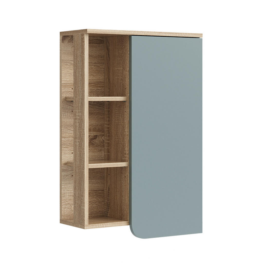 Vicco SKŘÍŇKA DO KOUPELNY Karen Sonoma/modrá 50 x 75 cm s dveřmi a otevřenými přihrádkami