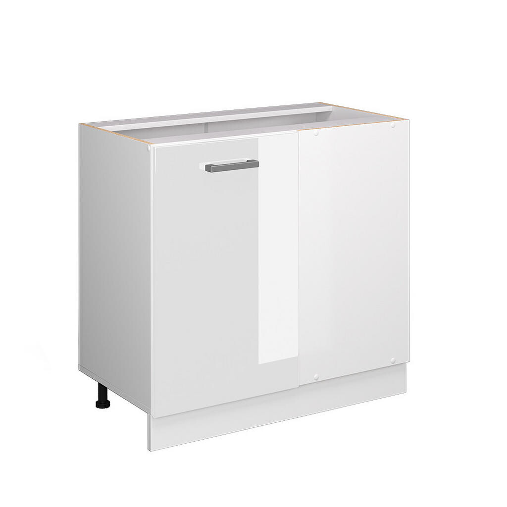 Vicco UNIVERZÁLNÍ ROHOVÁ SKŘÍŇ R-Line Bílá vysoký lesk 86 cm s dvířky, s pracovní deskou