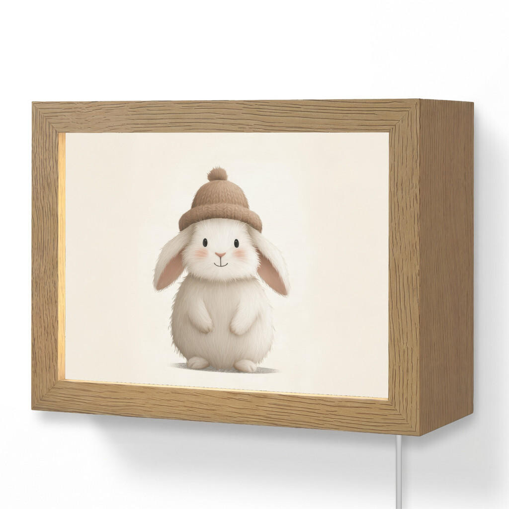 OnlyWow NÁSTĚNNÁ LAMPA Králík - Klobouk - Uši - béžový 20x15 cm