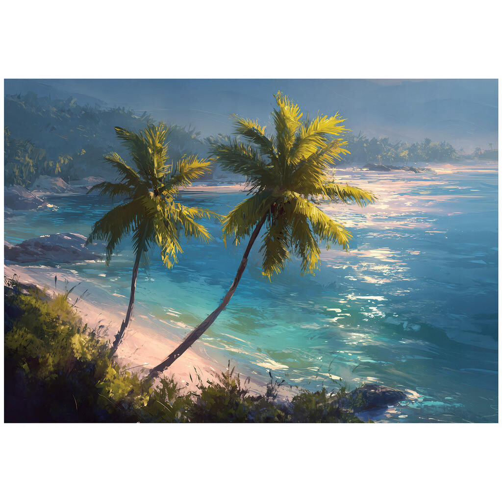 Wallarena FOTOTAPETA Palm Tree Beach Blue 400x280 cm