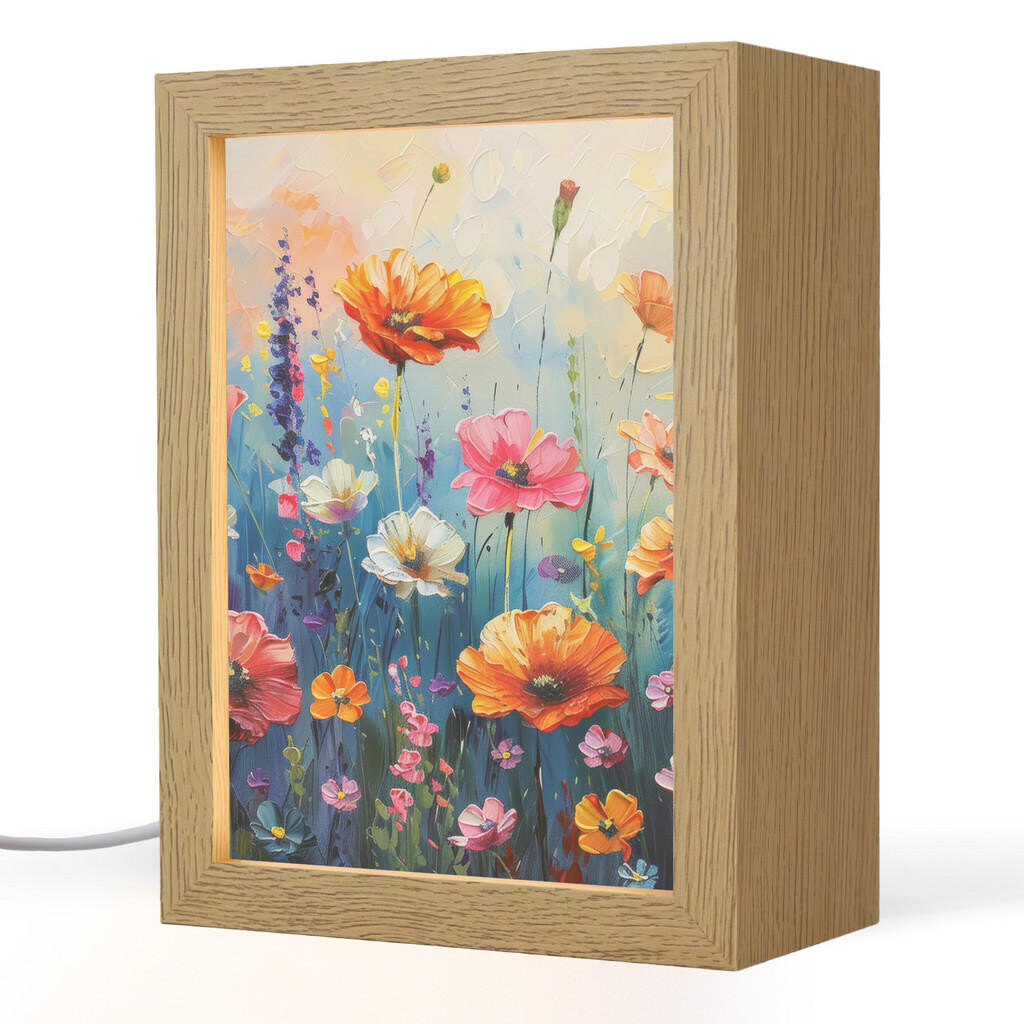 OnlyWow STOLNÍ LAMPA Květiny - Příroda - Akvarel - Umění 15x20 cm