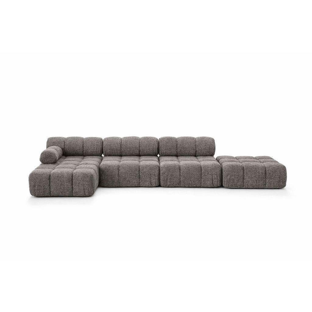 Kaiser Möbel ROHOVÁ SEDAČKA ve tvaru L XL, tkanina Bouclé Abriamo, Hnědá, Levá strana, Selia L XL