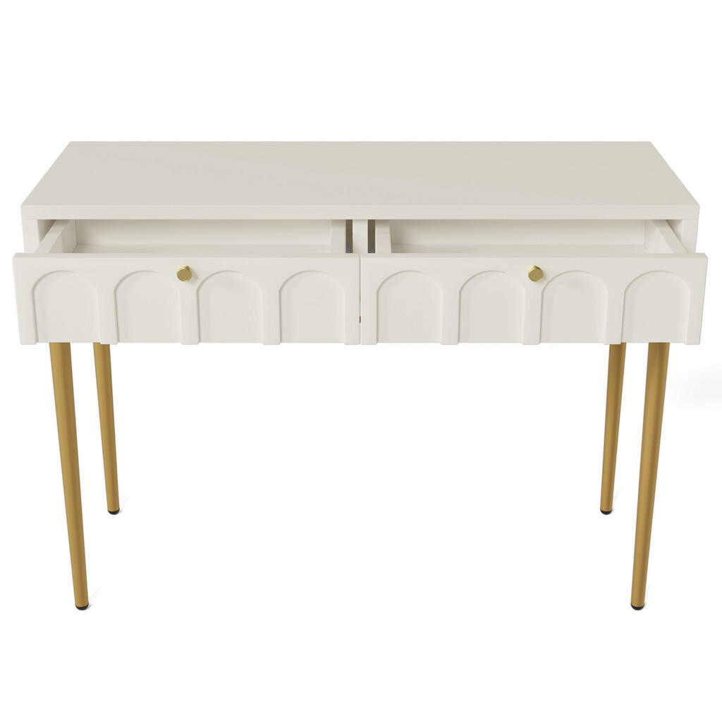 Urban Meuble TOALETNÍ STOLEK krémově bílý a zlatý, 100/76,5/45 cm