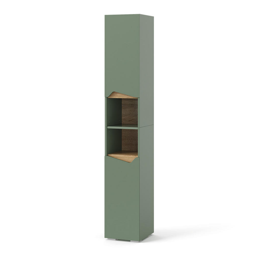Vicco KOUPELNOVÁ SKŘÍŇKA Marelle Zelená/umělecká 30 x 180 cm S dvířky a otevřenými přihrádkami