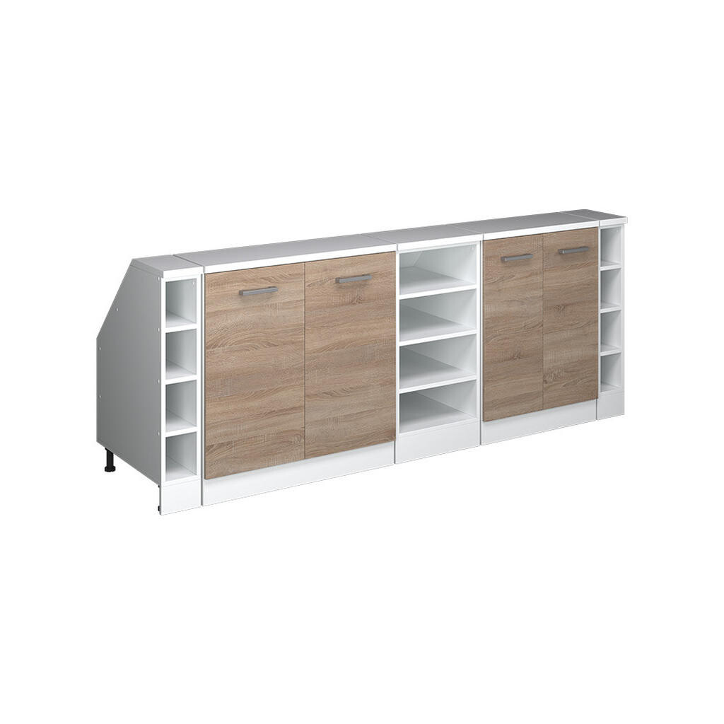 Vicco KUCHYŇSKÁ SKŘÍŇKA POD ŠIKMOU STŘECHU R-Line Sonoma 210 cm Sada 5 korpusů skříně hloubka 60 cm