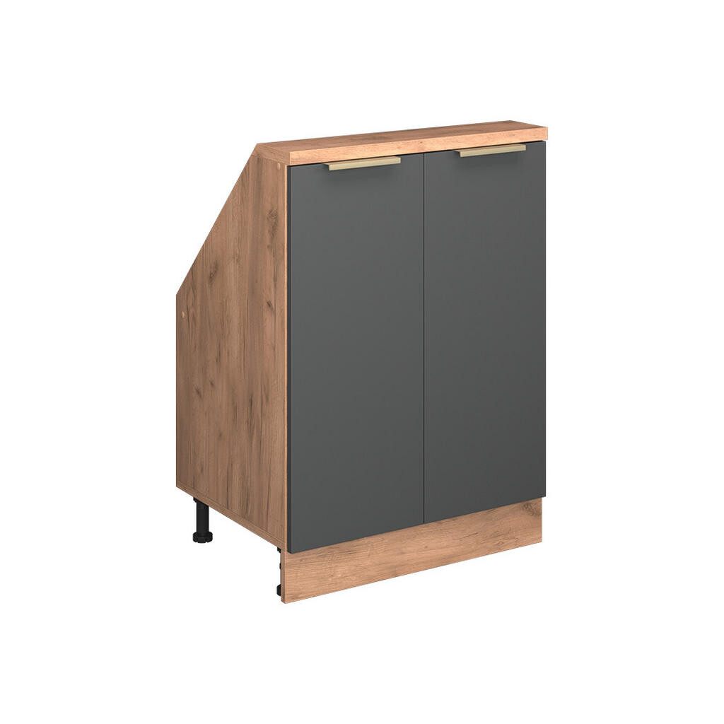 Vicco ŠIKMÁ SKŘÍŇ Rion Antracitově zlatý 60 x 81.6 cm se 2 dvířky