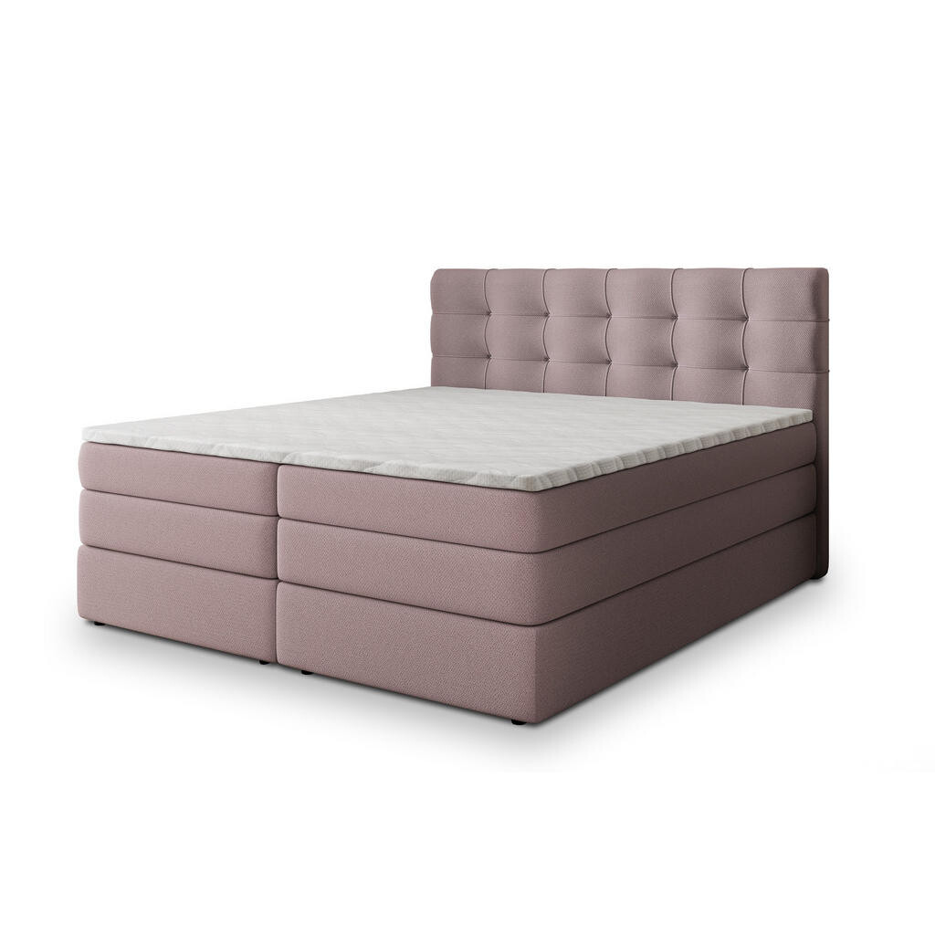 MASSENO POSTEL BOXSPRING AREZI 160x200 cm, s matrací a úložným prostorem, starorůžová