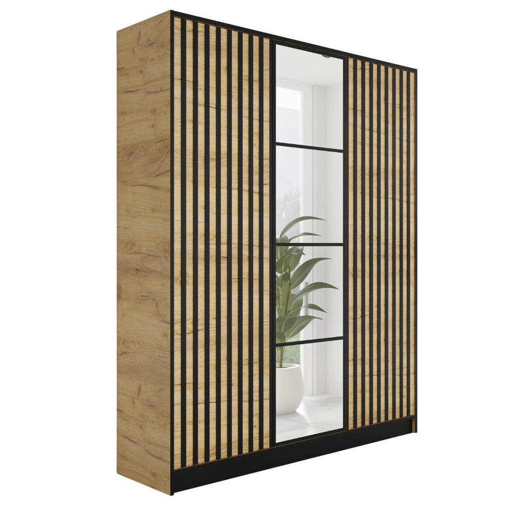Kier Furniture ŠATNÍ SKŘÍŇ EDEN 3D v3 - 156,4x205x39 cm - Dub Craft