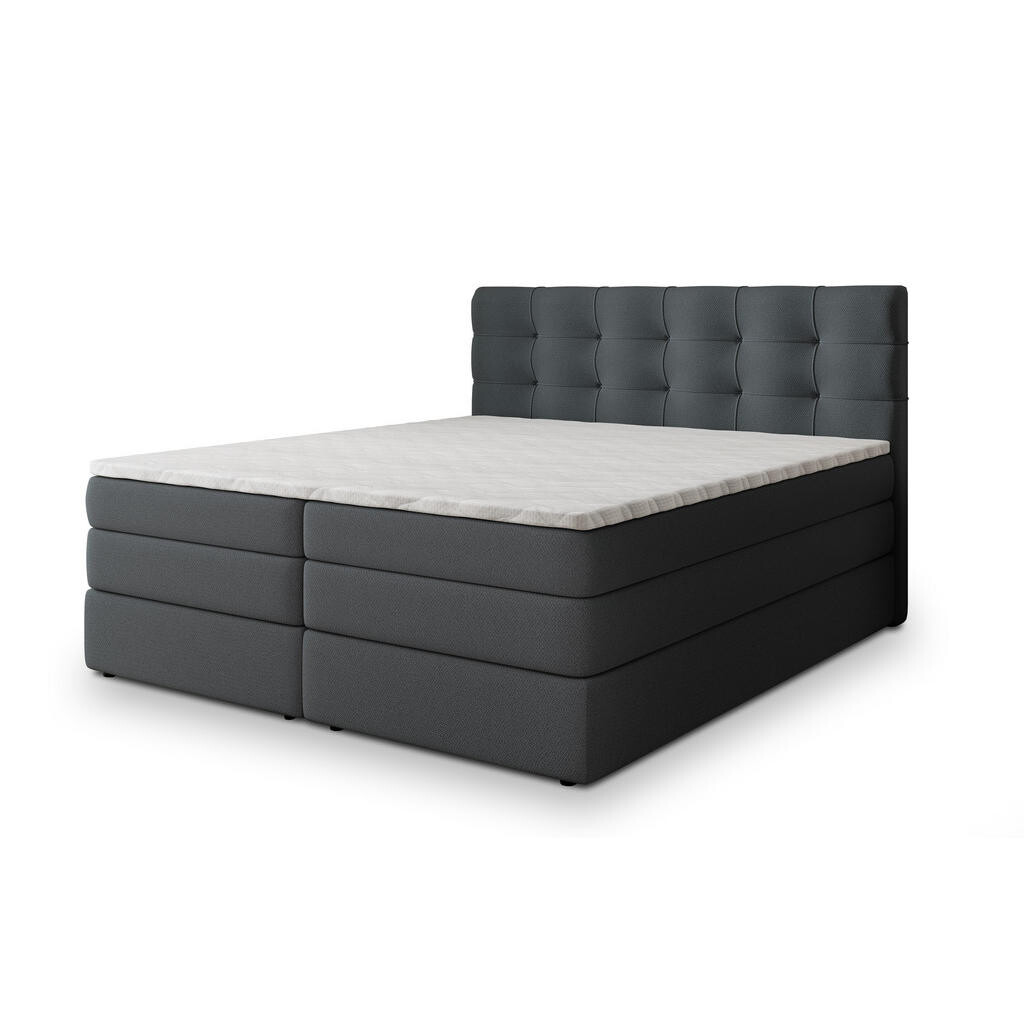 MASSENO POSTEL BOXSPRING AREZI 180x200 cm, s matrací a úložným prostorem, grafitová