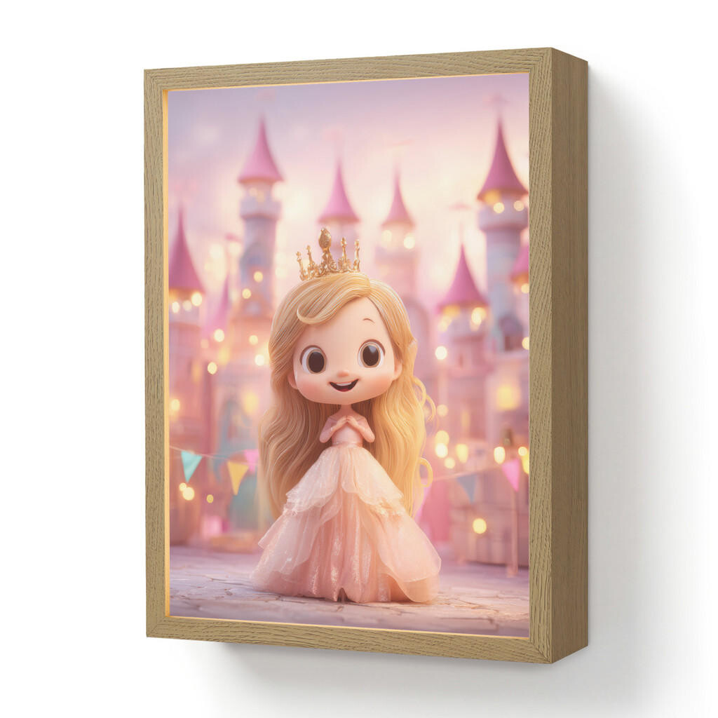 OnlyWow NÁSTĚNNÁ LAMPA S AKUMULÁTOREM Princezna - Růžová - Zámek 30x40 cm