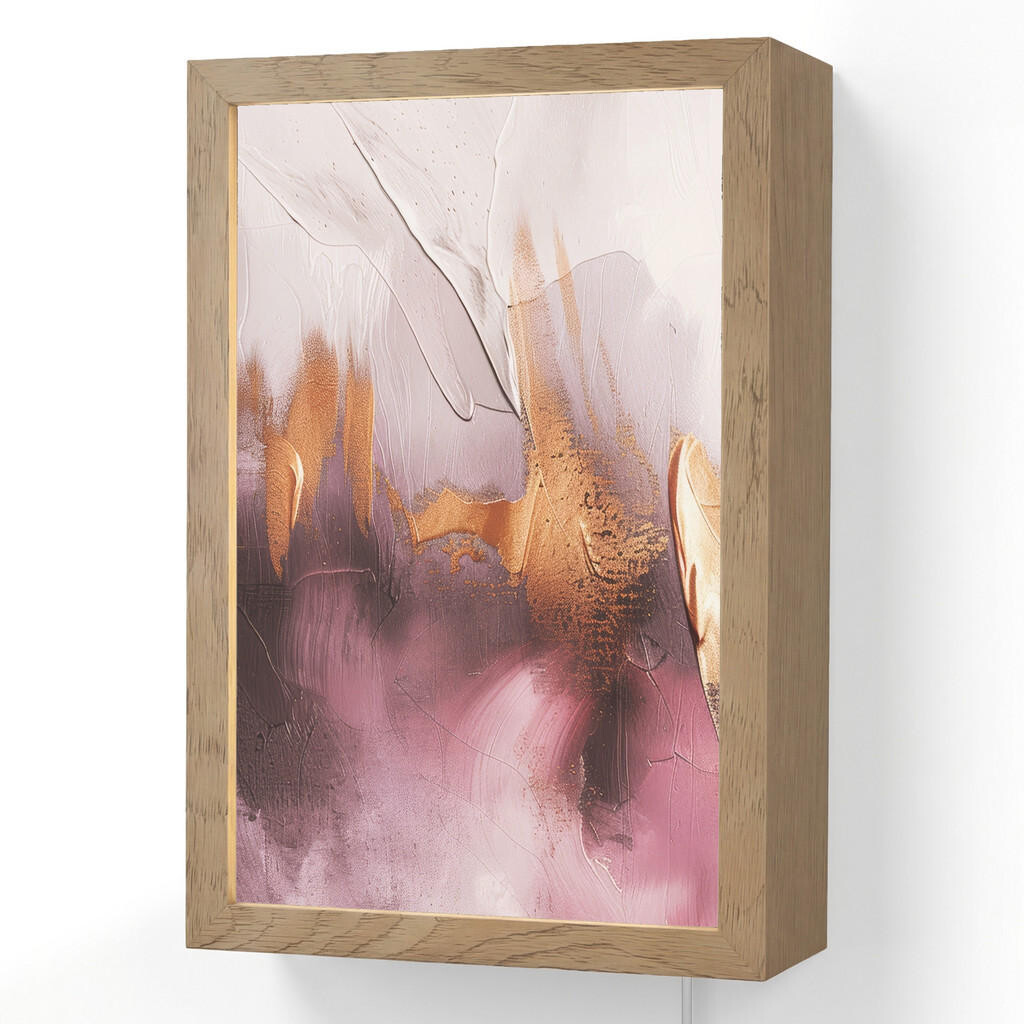 OnlyWow NÁSTĚNNÁ LAMPA Fialová - abstraktní - barva - zlatá 20x30 cm