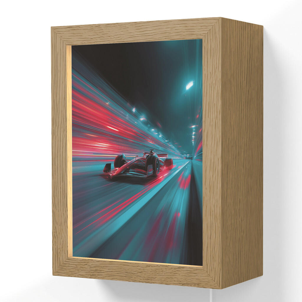 OnlyWow NÁSTĚNNÁ LAMPA Závodní auto - Červená - Rychlost 15x20 cm