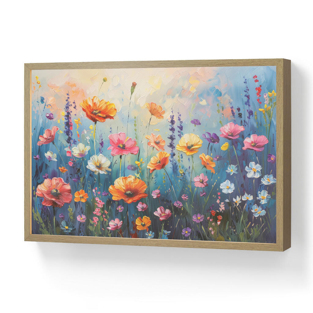 OnlyWow NÁSTĚNNÁ LAMPA S AKUMULÁTOREM Květiny - Příroda - Akvarel - Umění 60x40 cm