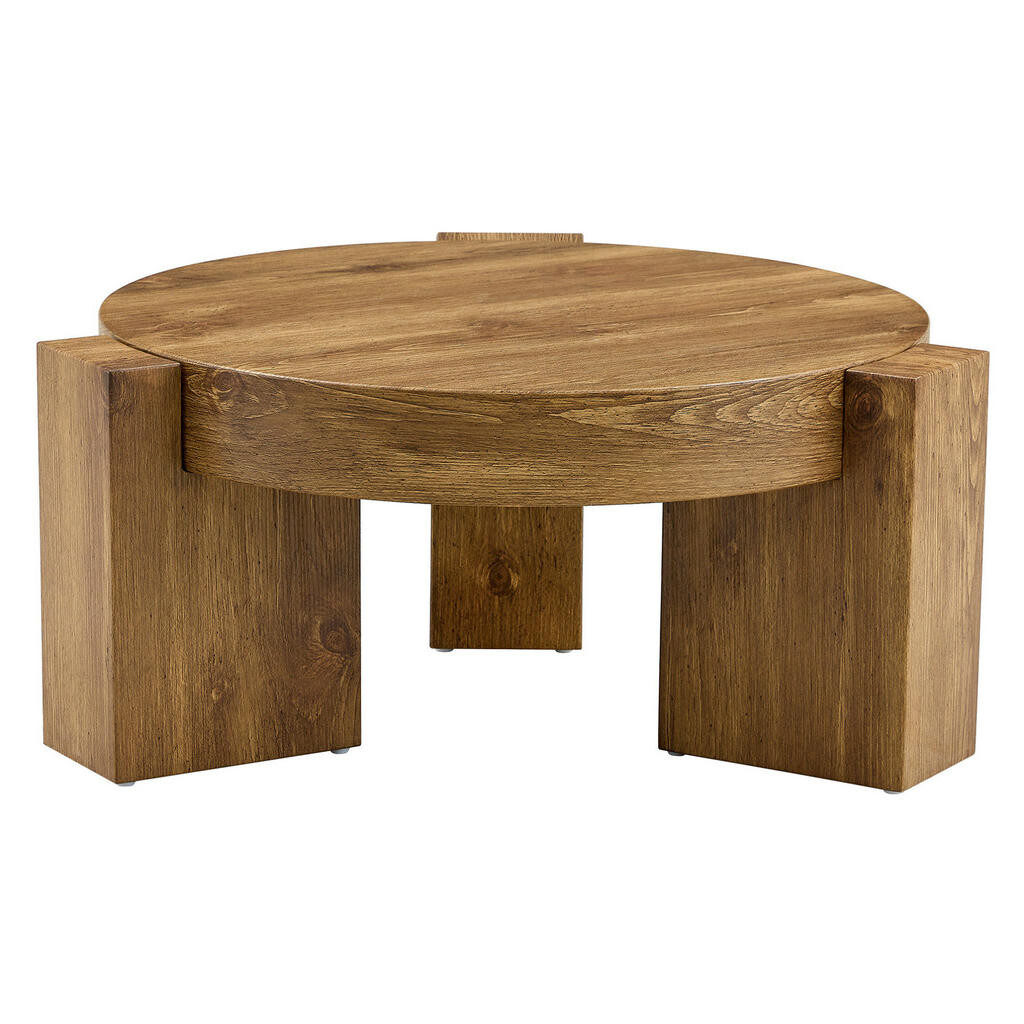 OKWISH KONFERENČNÍ stolek 61/61/30 cm dřevodekor z MDF s tónovaným sklem 2v1