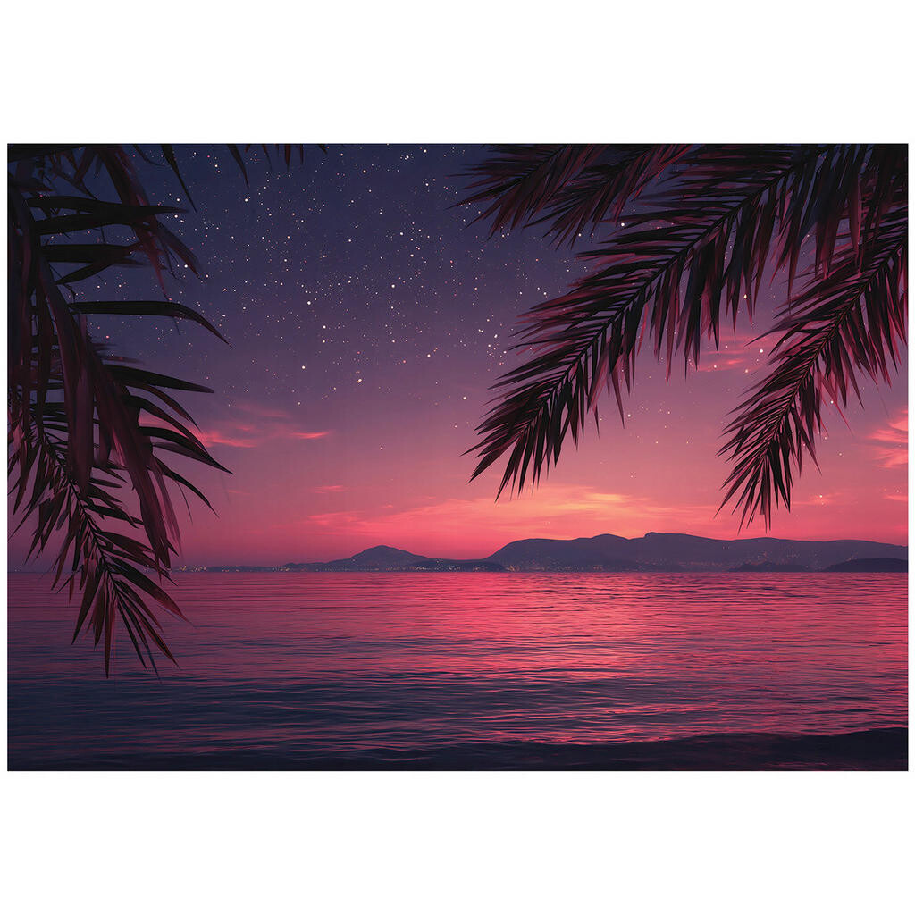 Wallarena FOTOTAPETA Palmy Pláž Fialová 150x105 cm