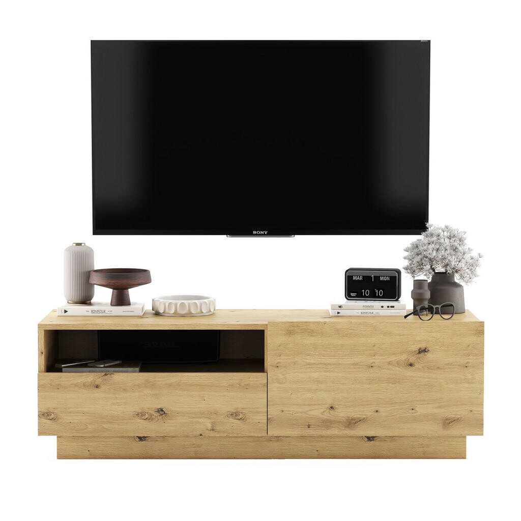 Meble Lindner TV stolek Enjoy Dub Artisan 120 cm se zásuvkou a soklem