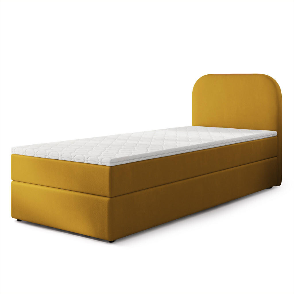 MASSENO AMERICKÁ POSTEL CERIA 100x200 cm, s matrací a úložným prostorem, KRONOS 01, Gelb