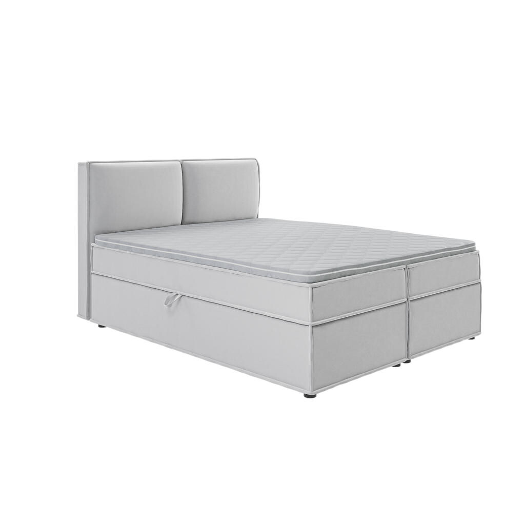 S-Style POSTEL BOXSPRING 160/200 cm Eclipse ze stříbrného mikrovlákna