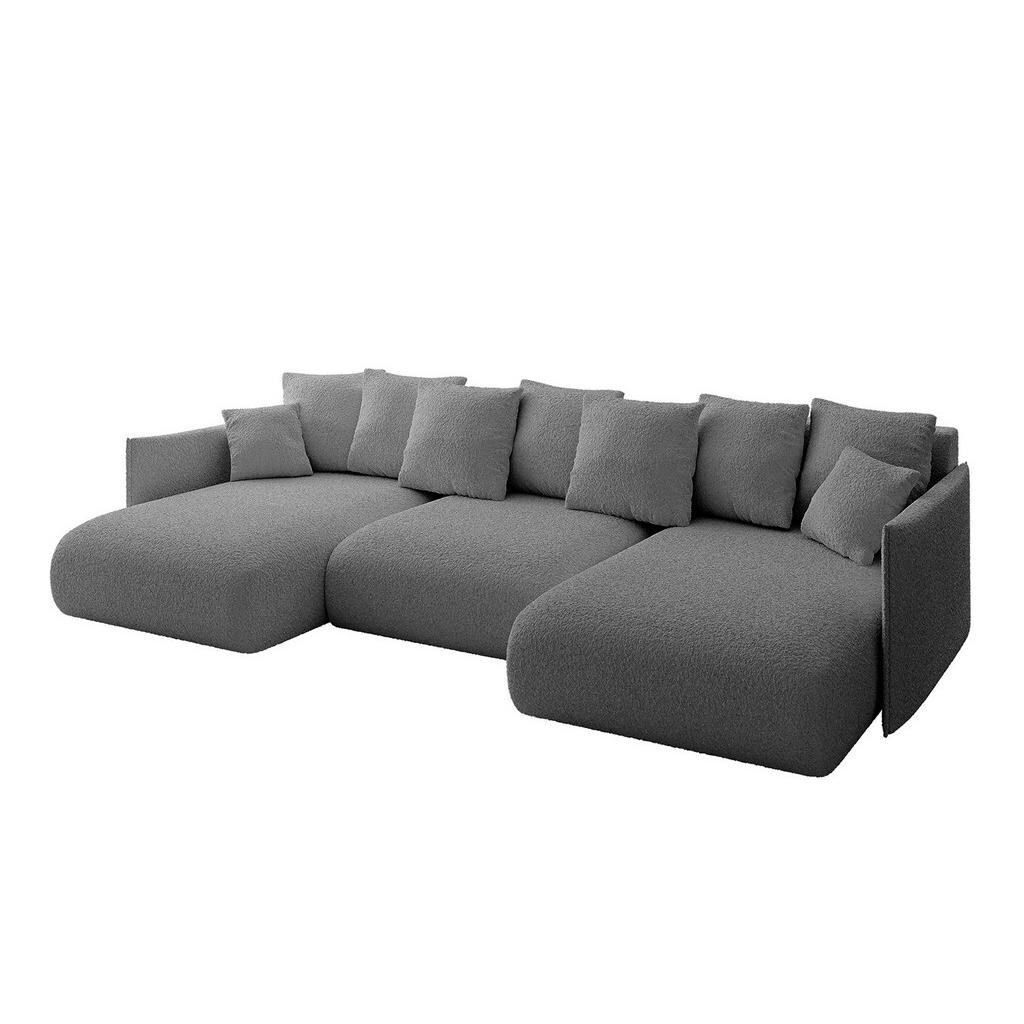 ALTDECOR SEDACÍ SOUPRAVA s funkcí lůžka a úložným prostorem ONESK-U 317x177x72 šedá buklé
