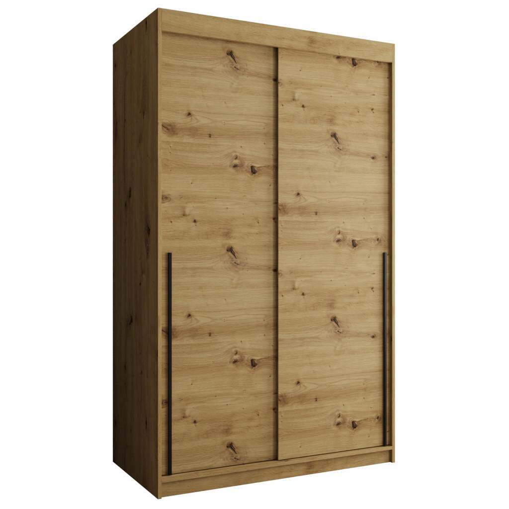 Home Collective ŠATNÍ SKŘÍŇ S POSUVNÝMI DVEŘMI 120 cm šířka, Artisan s černým úchytem