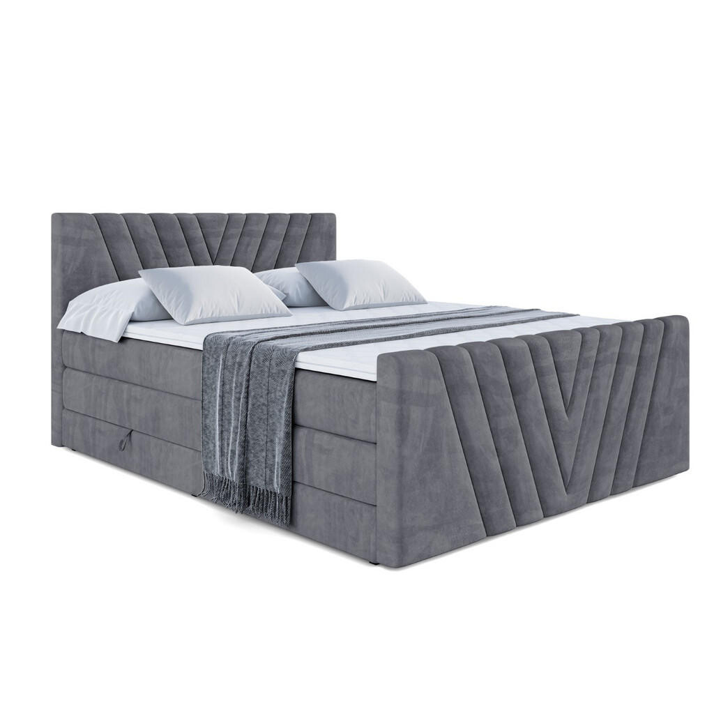 ALTDECOR POSTEL boxspring ERNINA-Z KING – 140 × 200 – H3/H4 – tmavě šedá