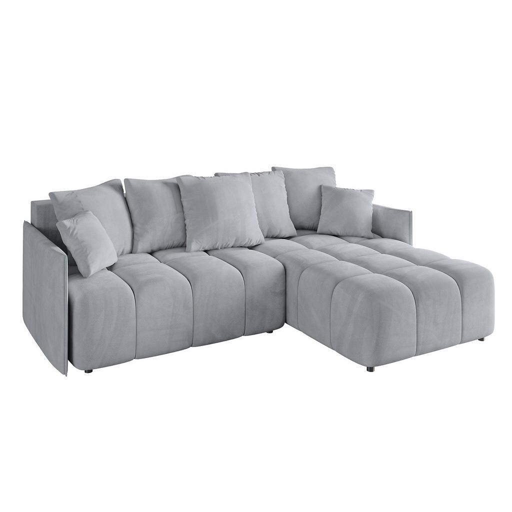 ALTDECOR ROHOVÁ SEDACÍ SOUPRAVA s otomanem vpravo LONLI-L 251x189x68 titanová barva, velur