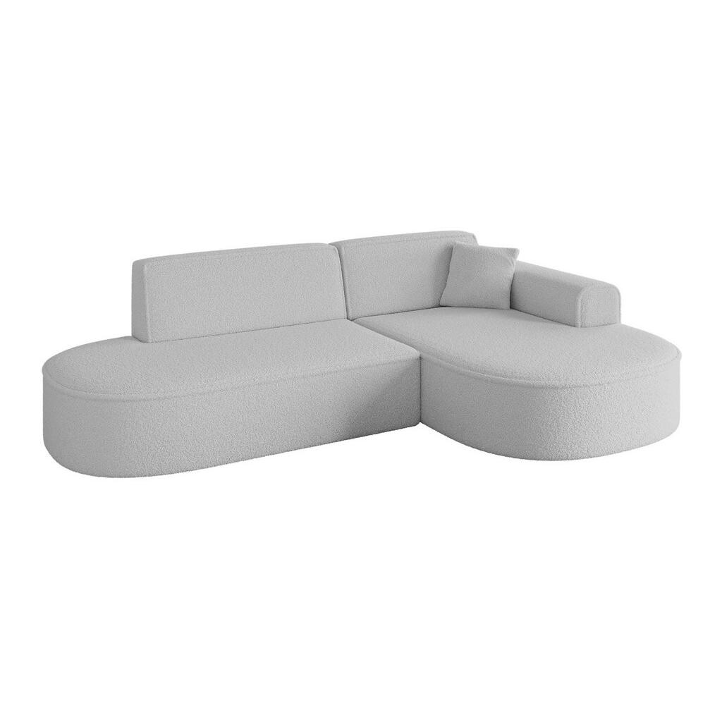 ALTDECOR ROHOVÁ SEDACÍ SOUPRAVA s otomanem vpravo MARI-L1 – 243 x 171 x 79 cm, světle šedá buklé