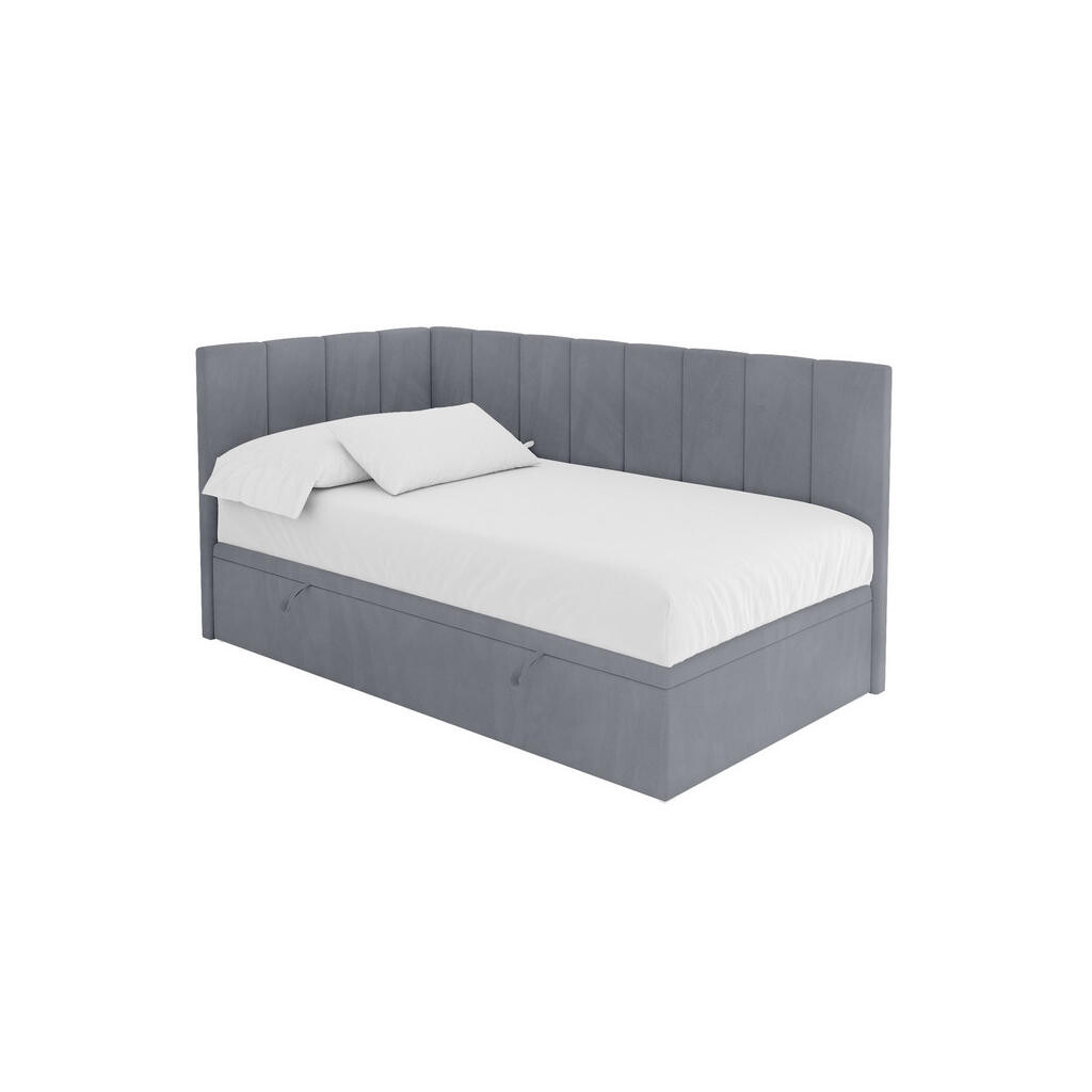 ALTDECOR JEDNOLŮŽKOVÁ POSTEL pro mládež s úložným prostorem vpravo, bez matrace - LOVY 80x200 šedá