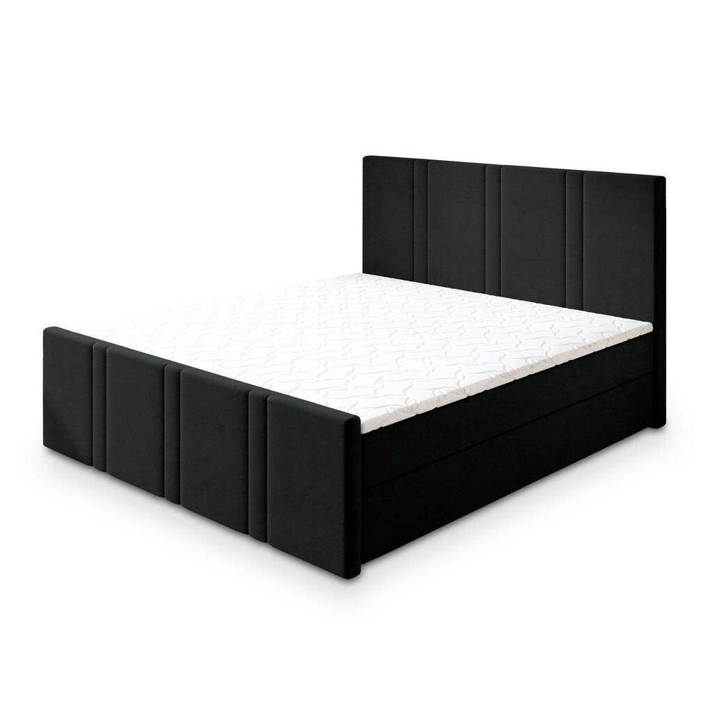 MASSENO AMERICKÁ POSTEL COMOZA 180x200 cm, s matrací a úložným prostorem, černá
