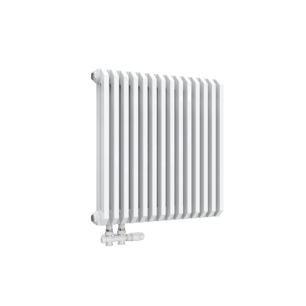 EMKE RADIÁTOR D-profil vertikální, středové připojení, lesklý bílý 60/60 cm