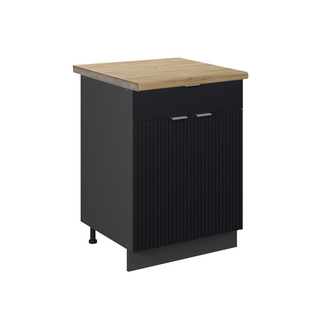 Vicco SPODNÍ SKŘÍŇKA KUCHYŇSKÉ LINKY Fame-Line Černý pruhovaný 60 cm se zásuvkou, PD Dub