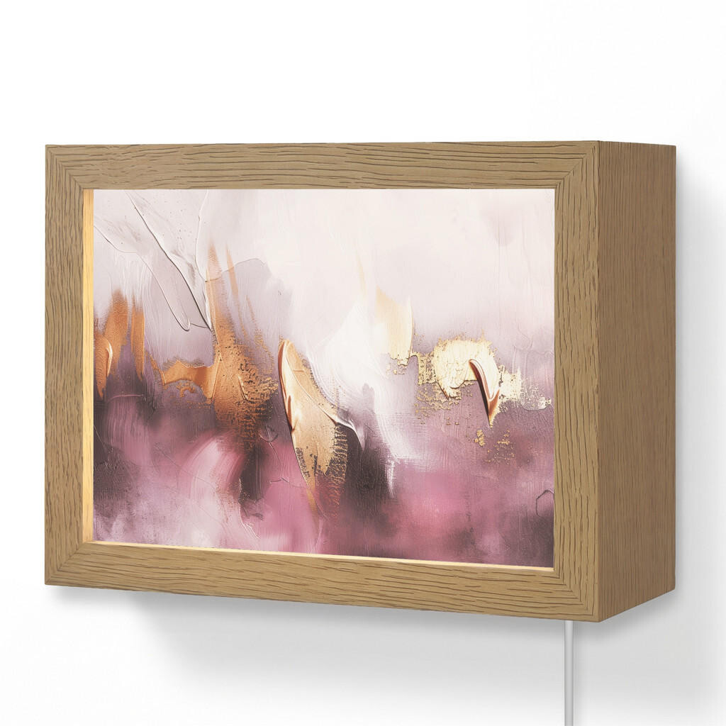 OnlyWow NÁSTĚNNÁ LAMPA Fialová - abstraktní - barva - zlatá 20x15 cm