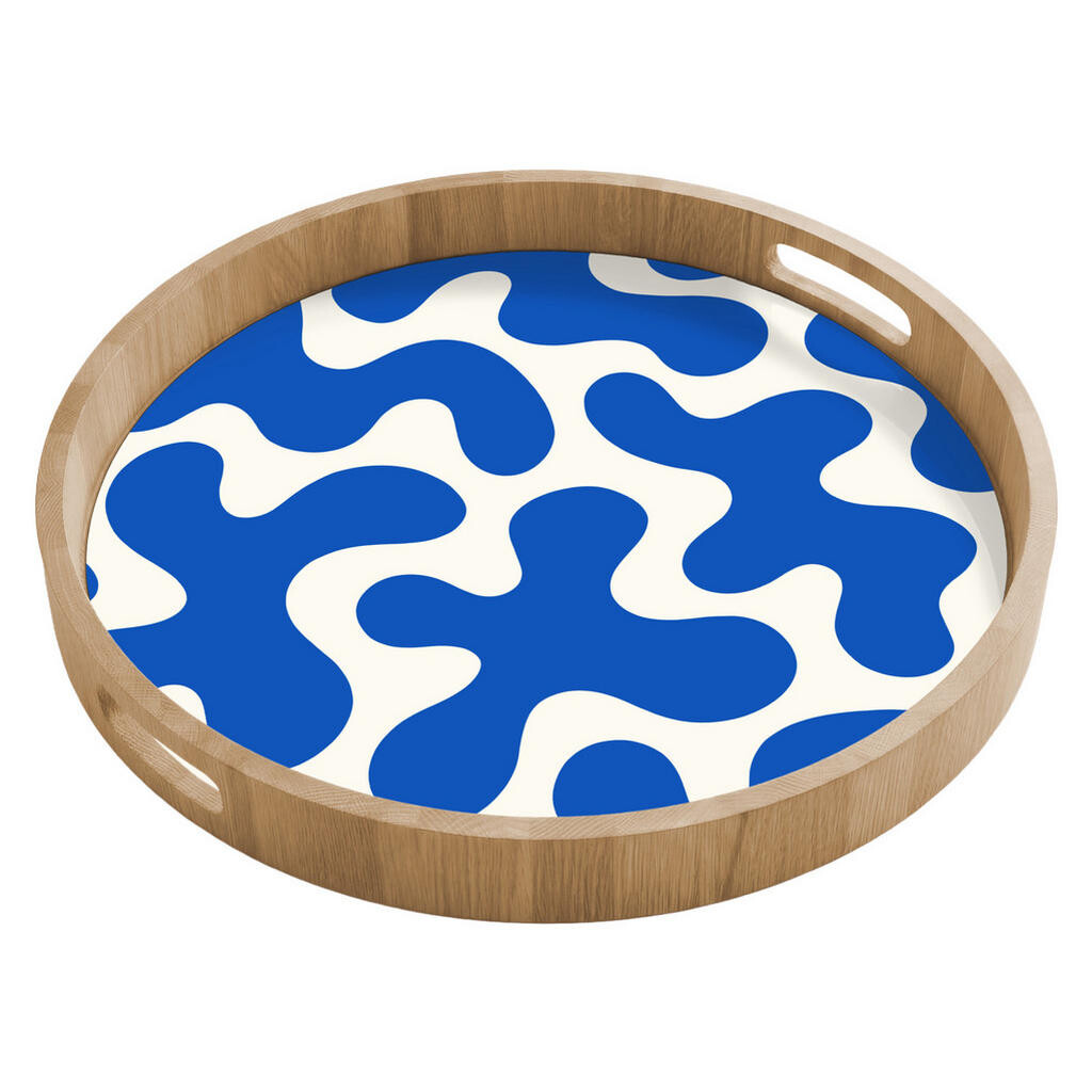 OnlyWow SERVÍROVACÍ PODNOS Tvary - abstraktní - modrá - vlny 50x50 cm
