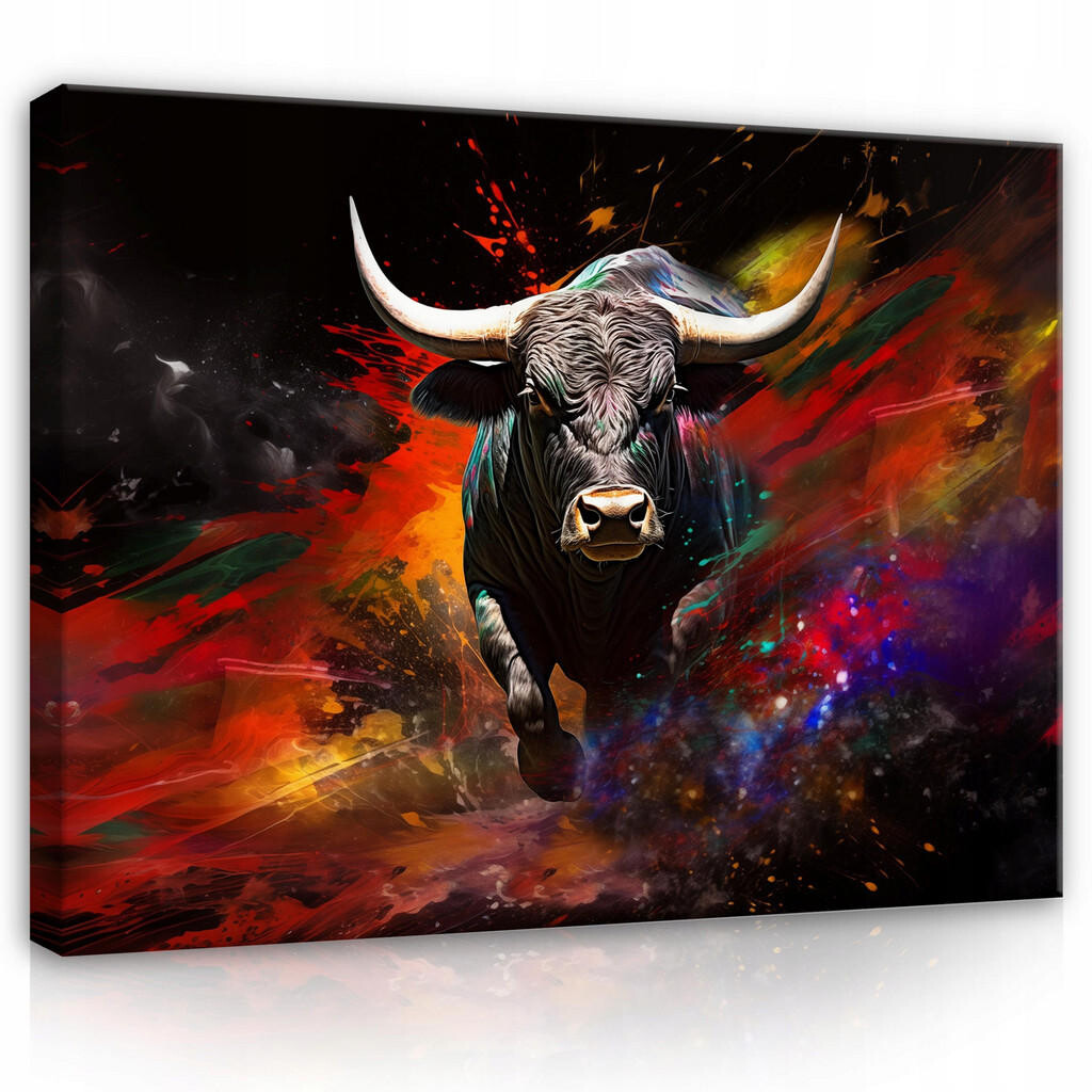 Wallarena OBRAZY NA PLÁTNĚ Abstraktní býk 120x80