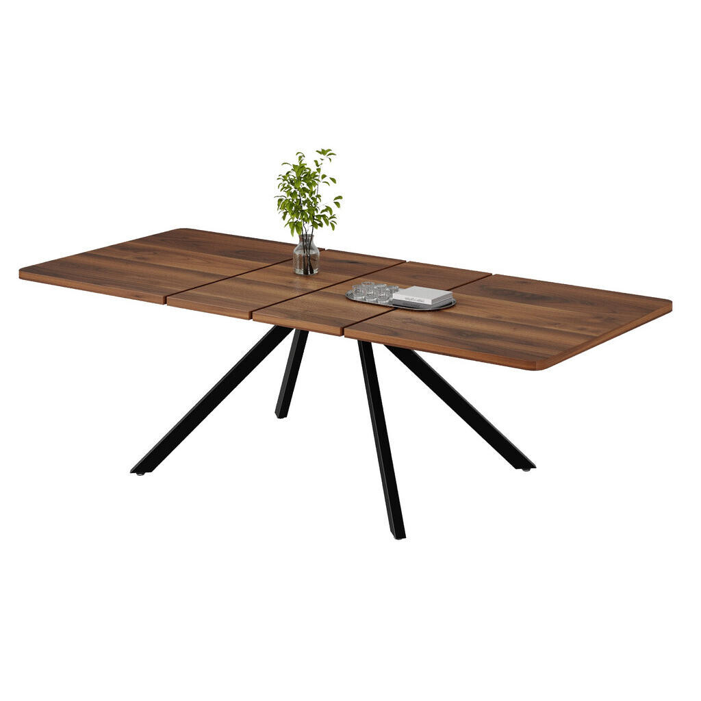 OKWISH JÍDELNÍ stůl 160-240/90 cm v barvě ořechu z MDF rozkládací pro 6 až 10 osob