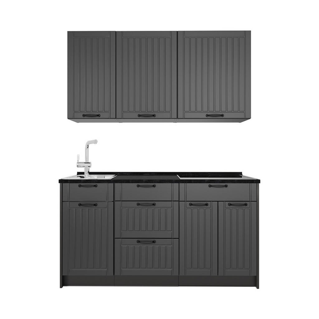 Vicco JEDNOTKOVÁ KUCHYNĚ Fame-Line, Tmavě šedá/Antracit, 150 cm, PD Antracit