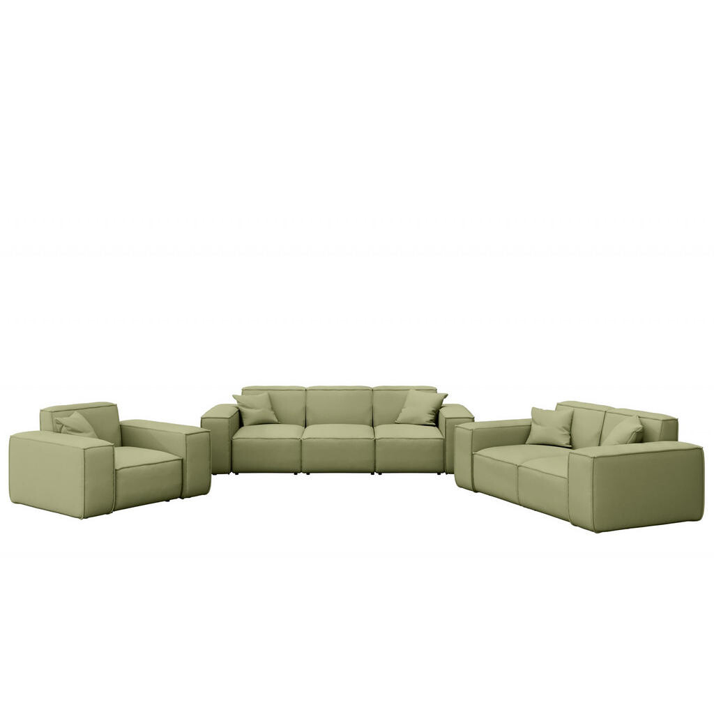 Kaiser Möbel ZAHRADNÍ SEDACÍ SOUPRAVA 3+2+1 MALIBU tkanina Odyssey Světle zelená
