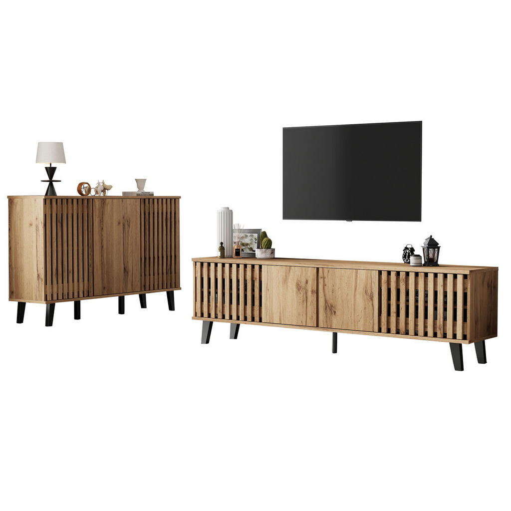 FLIEKS SET TV KOMODY A SIDEBOARDU Masivní dřevo 180 150 cm