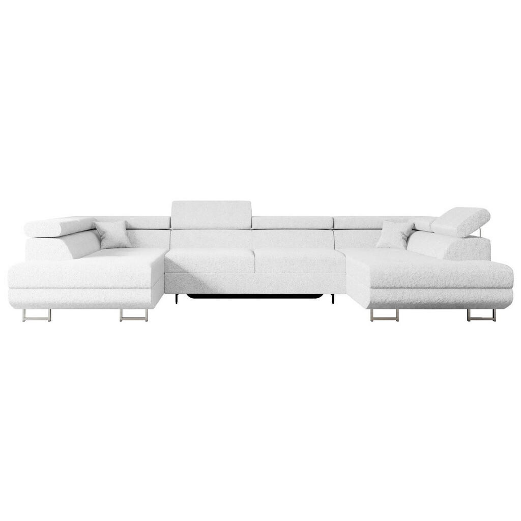 ALTDECOR OBÝVACÍ SADA s funkcí lůžka a úložným prostorem pod postelí GUSA-U 342x202x107 cm bílá buklé